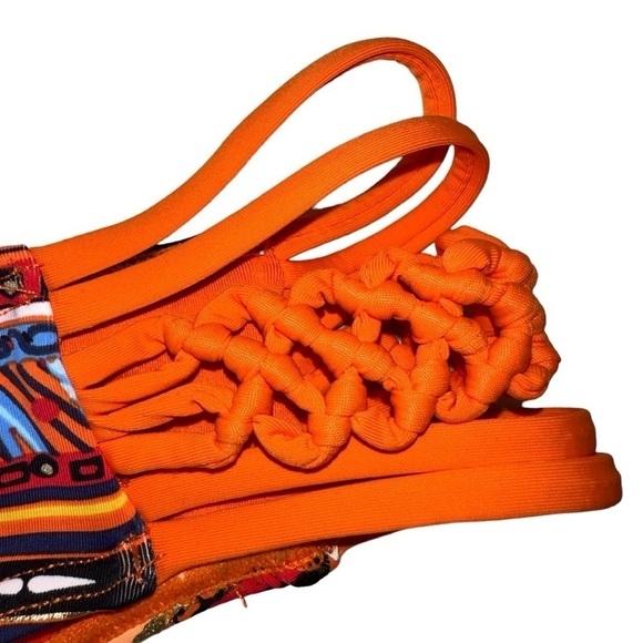 NWT LA VIE EN ROSE BIKINI BOTTOM SIZE S ORANGE SIDE BANDS - Picture 6 of 15